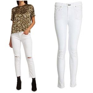 NWT Rag & Bone White Distressed knee Denim Jeans